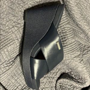 Black Calvin Klein wedged heels